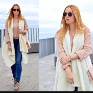 Zara ivory wool waist coat vest made in Portugal